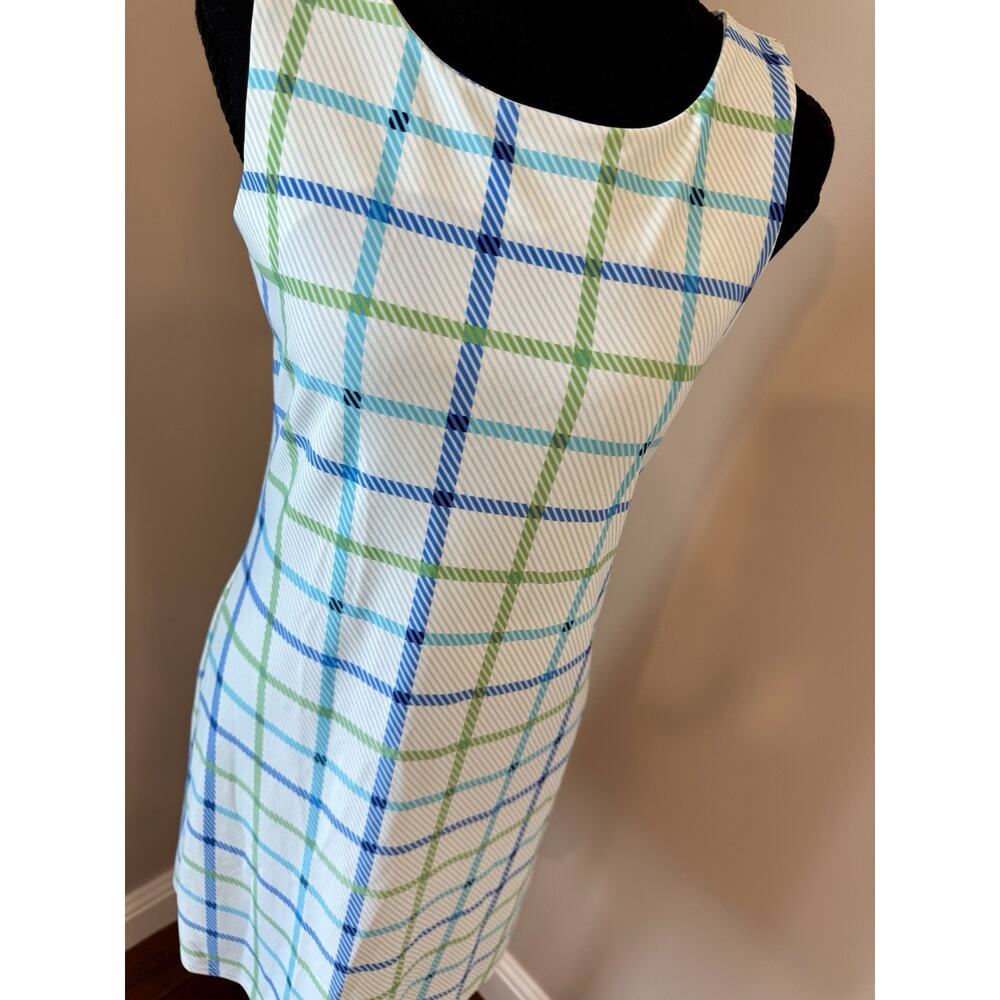 Jude Connally Blue & Green Plaid Print Sleeveless Dress Size XS - Picture 3 of 7
